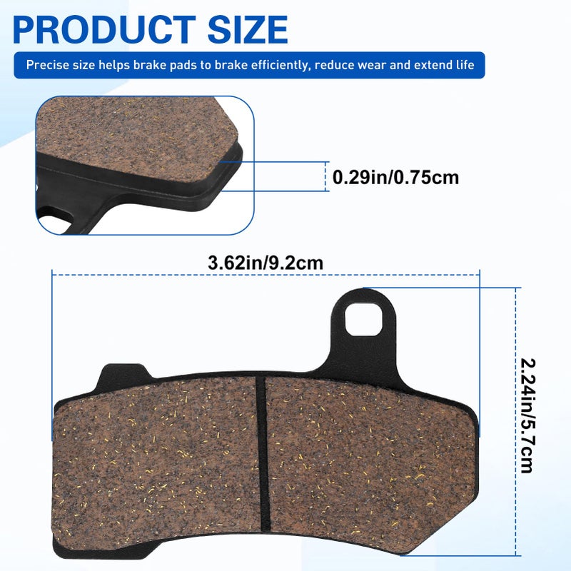 Cyleto Brake Pads for Harley Davidson Touring FLHTC Electra Glide Classic 2008-2012 / FLHTCU Ultra Classic Electra Glide 2008-2017 Front and Rear - Image 3
